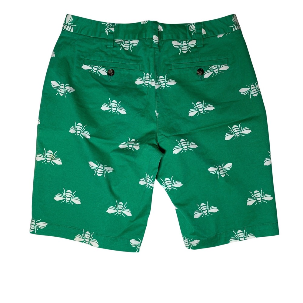 Lands End Womens Green White Honeybee Print Chino Shorts Fit 2 Size 4 Bee Print - Picture 2 of 8
